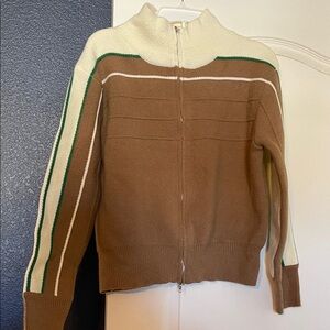 BUCKETLIST Cream and Brown Knit Sweater